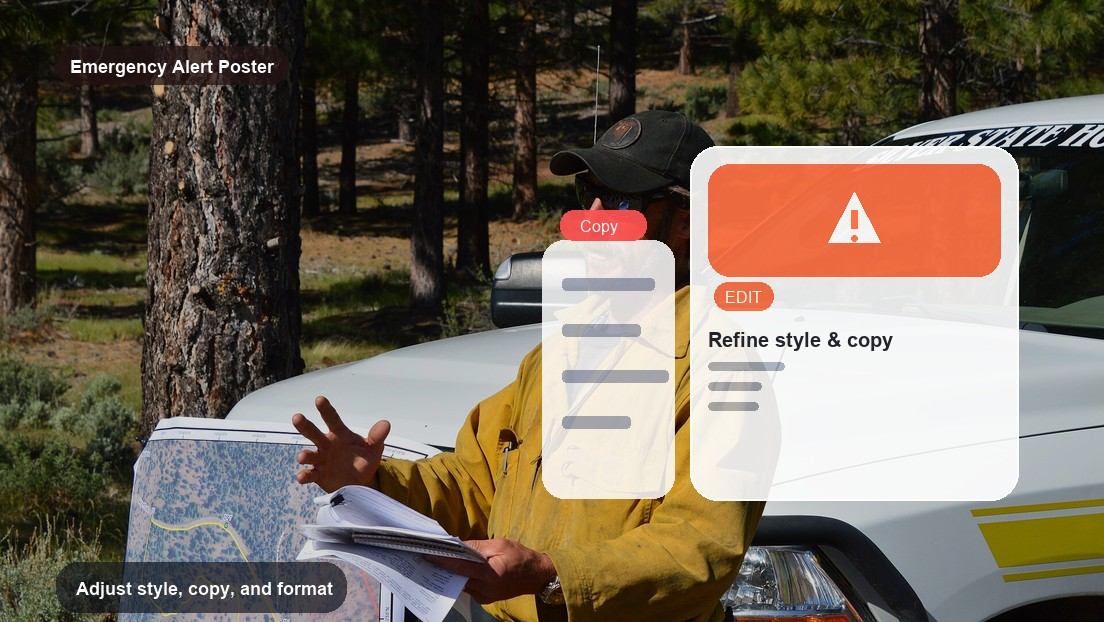 Emergency Alert Poster Maker realistic image for adjust style, copy, and format