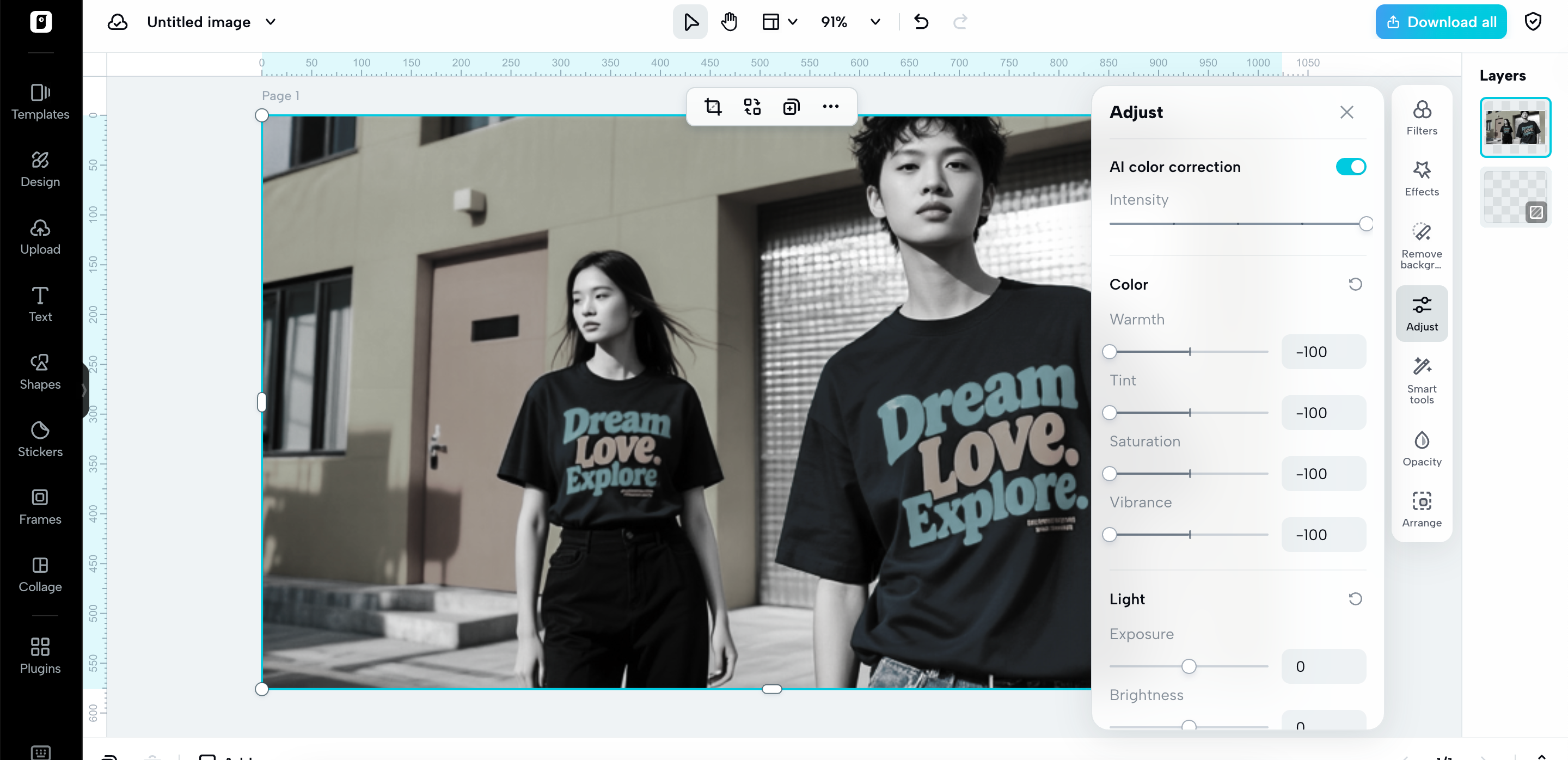 Ajuste a cor da sua imagem