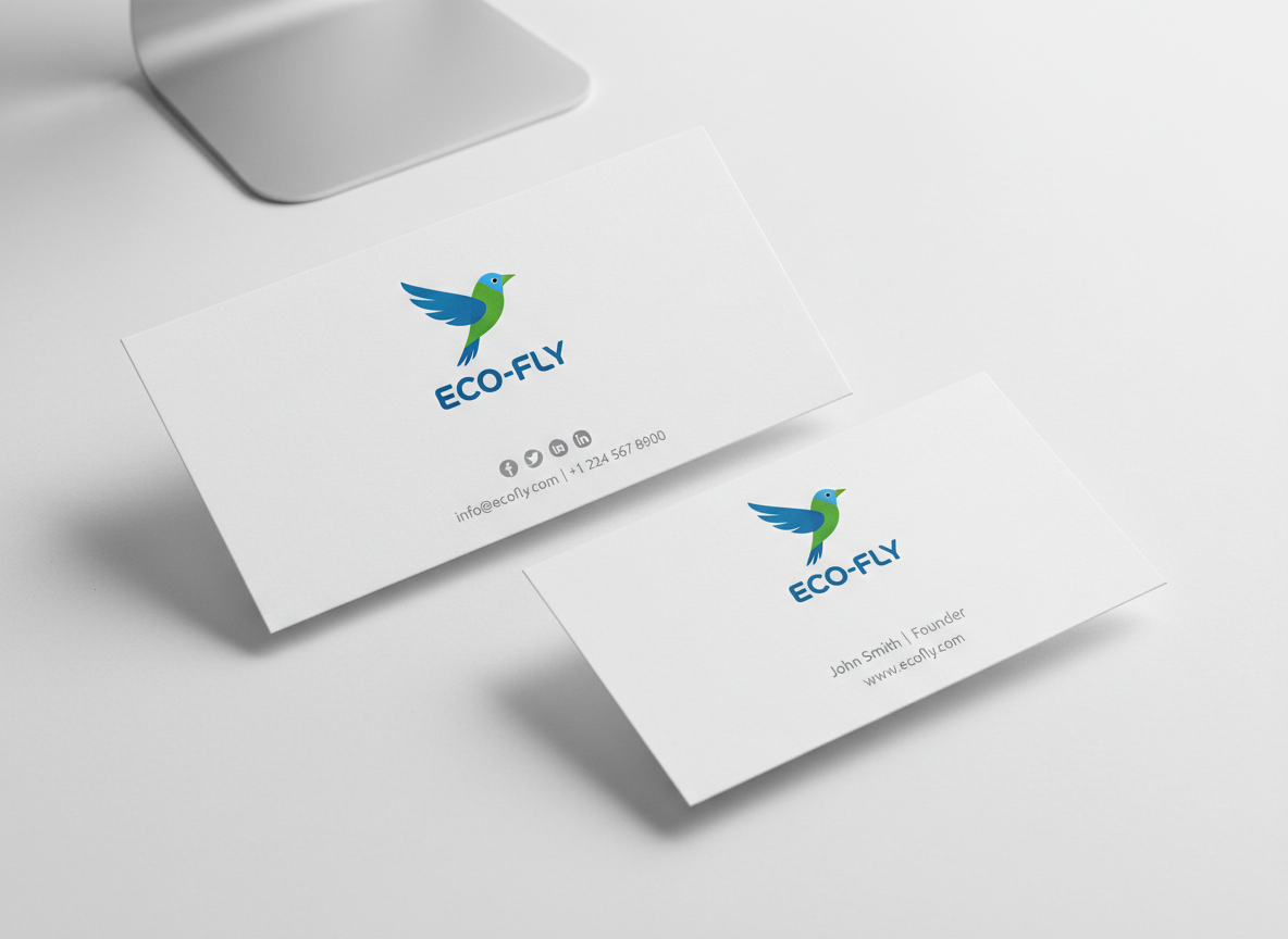 Logo background removed mockups: transparent PNG logo on email footer and business card, crisp edges, no halo.