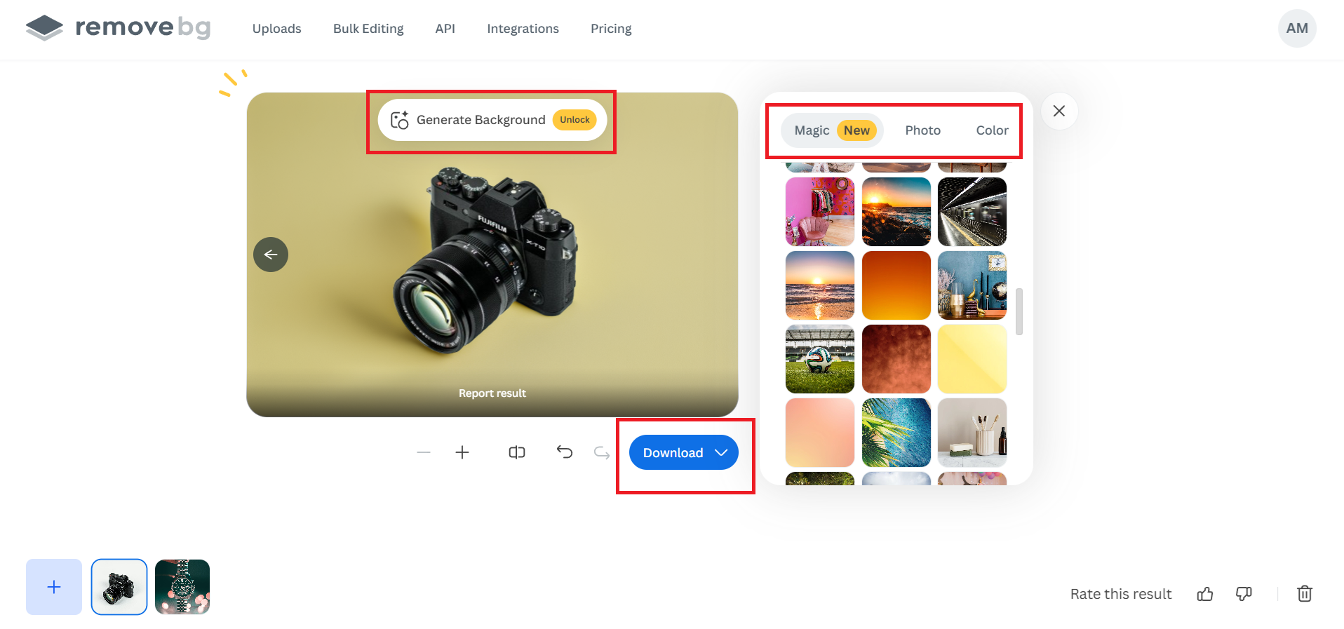 Palitan ang likuran at i-download