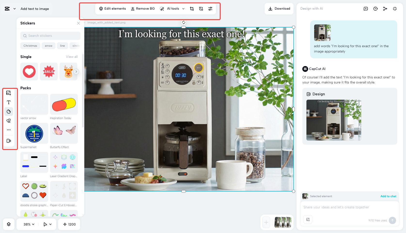Editing the ISO post in CapCut