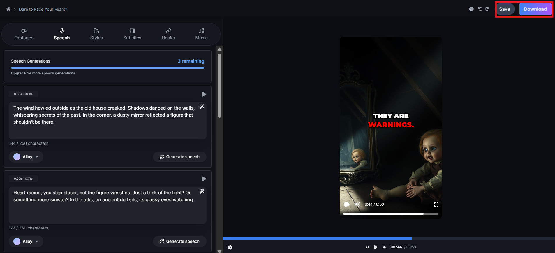 Save and download video