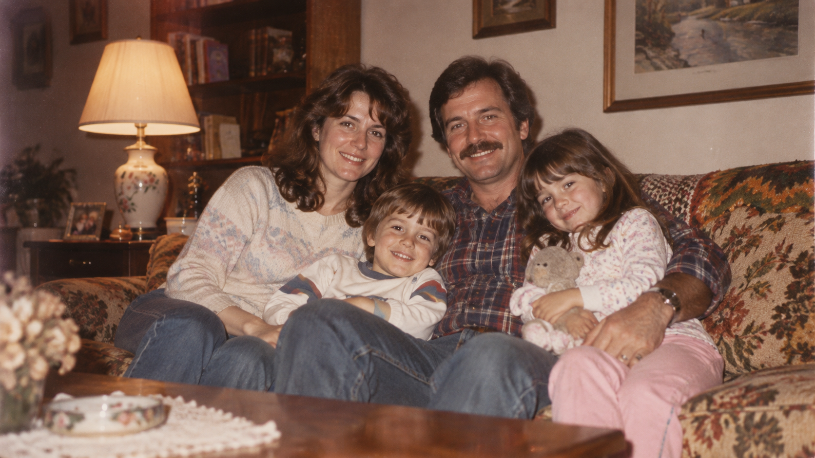 an authentic old printed family photograph