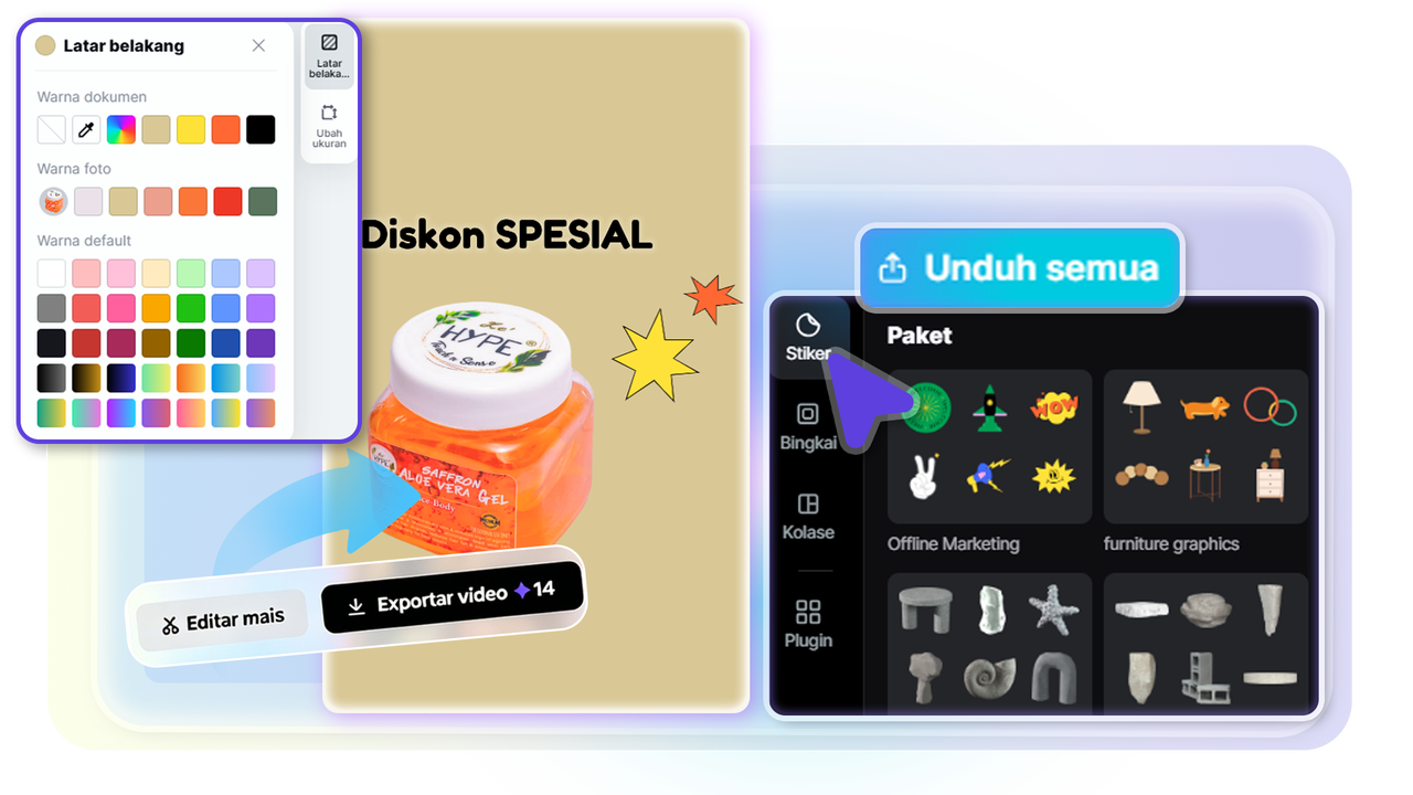Sesuaikan dan unduh