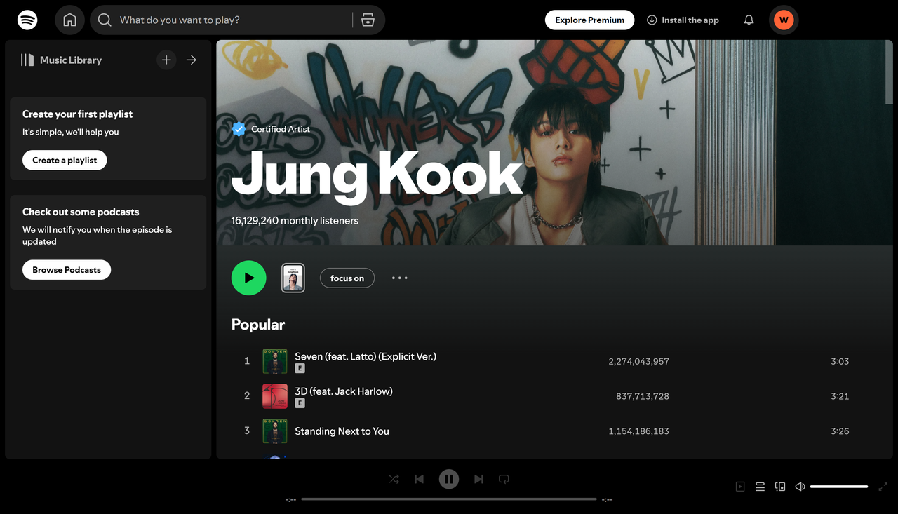Jungkook - Artis K-pop yang paling banyak diputar di Spotify, terkenal dengan vokal yang halus