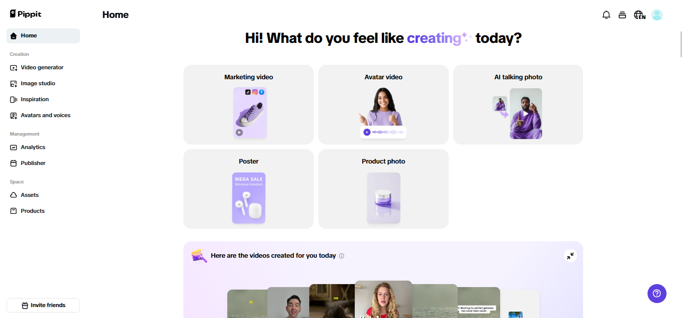 Pippit AI face animation tool