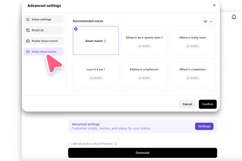 Customize your video with AI features