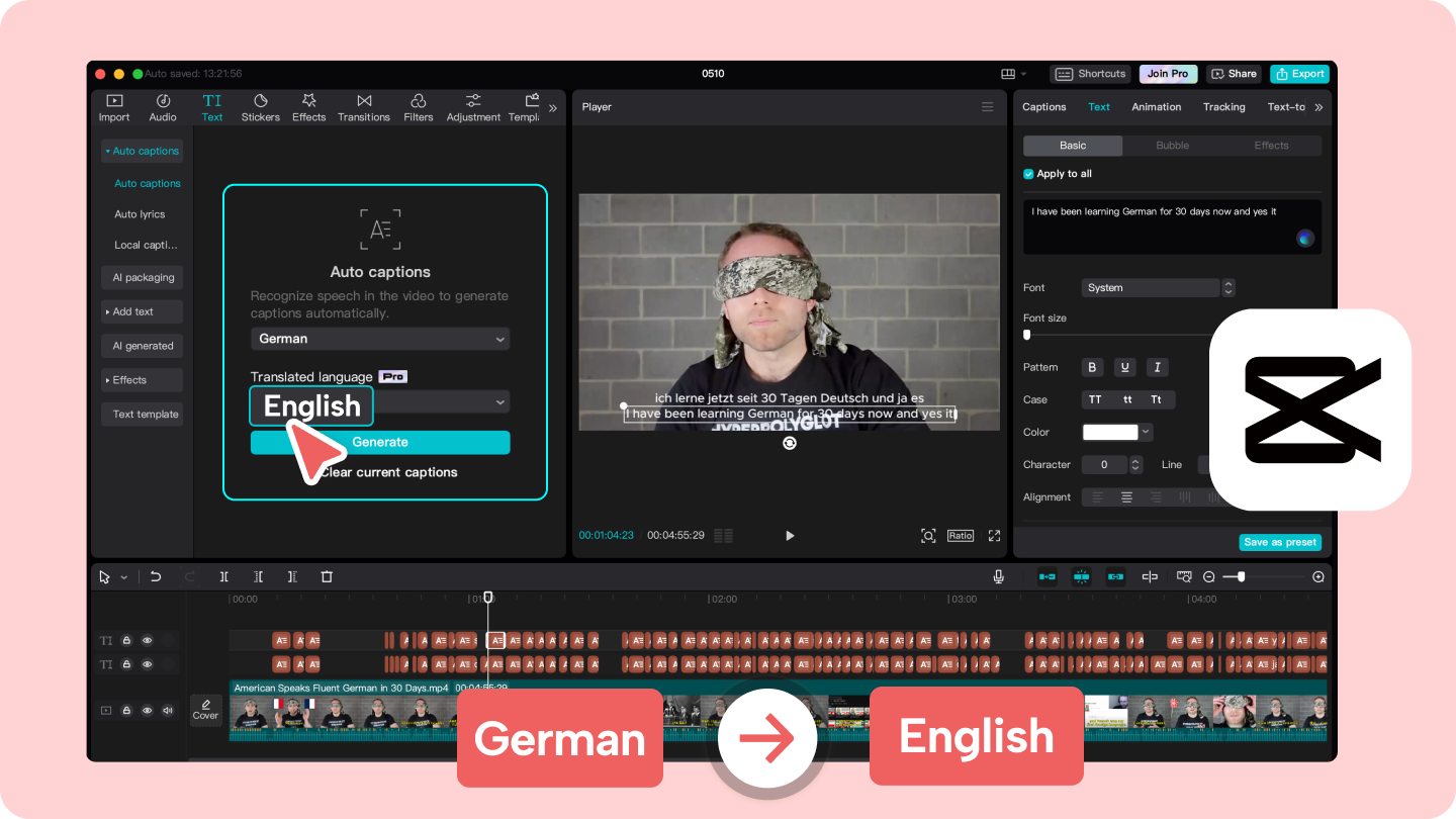 Translate audio german to english | Tradução