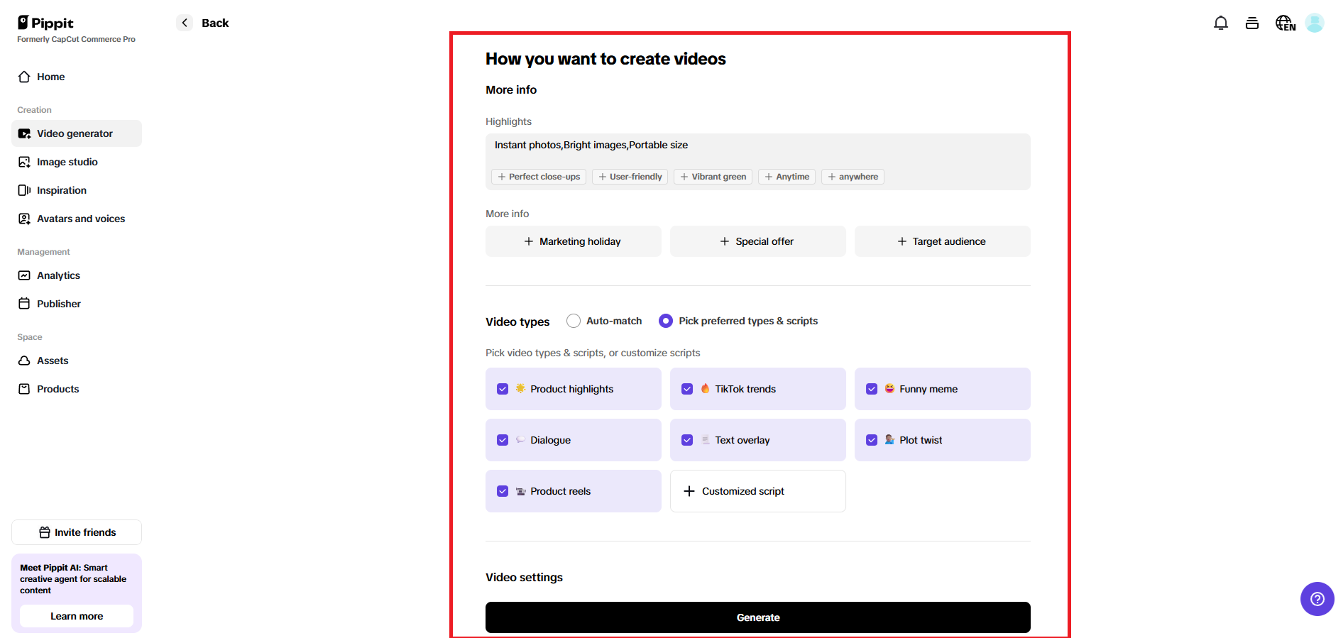 How you want to create a video page