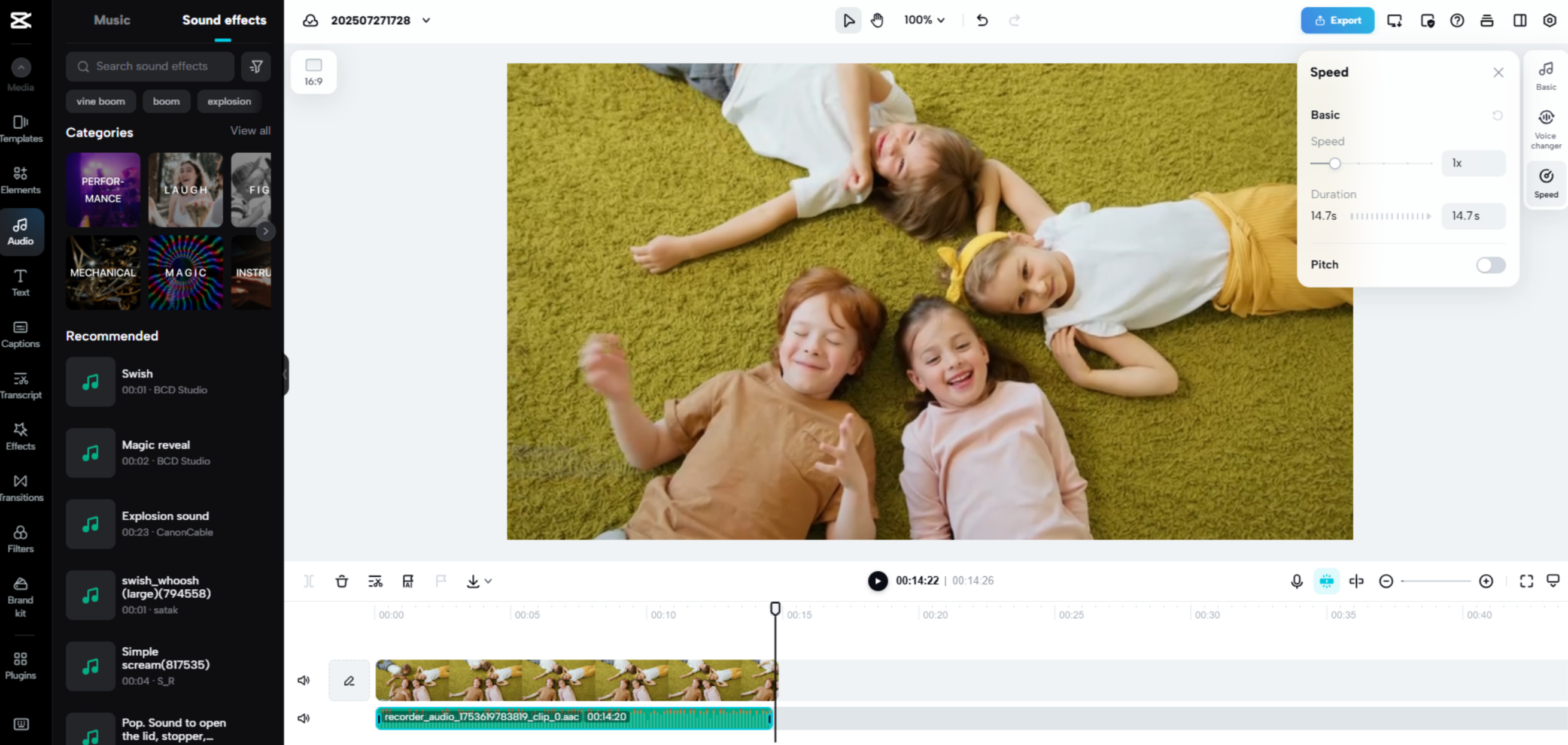 อินเทอร์เฟซของ CapCut Web - วิธีง่ายๆ ในการแก้ไขเสียงในวิดีโอ