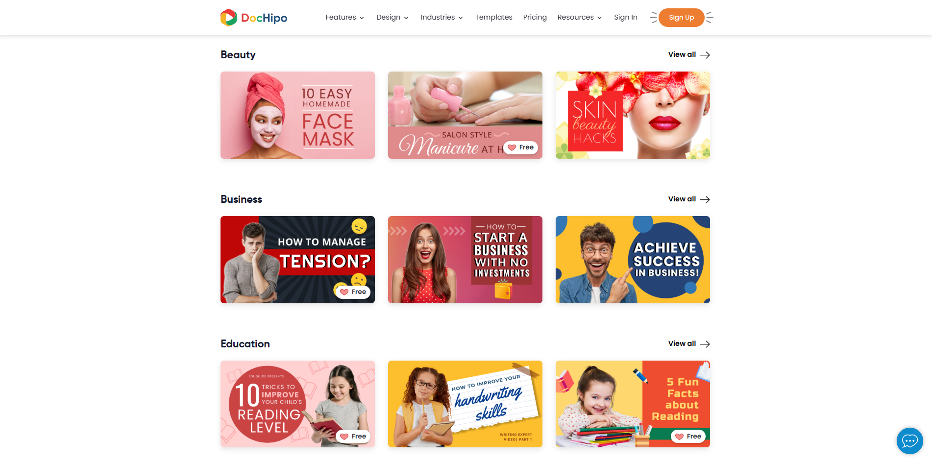 Interface of DocHipo - a user-friendly tool to design thumbnail templates