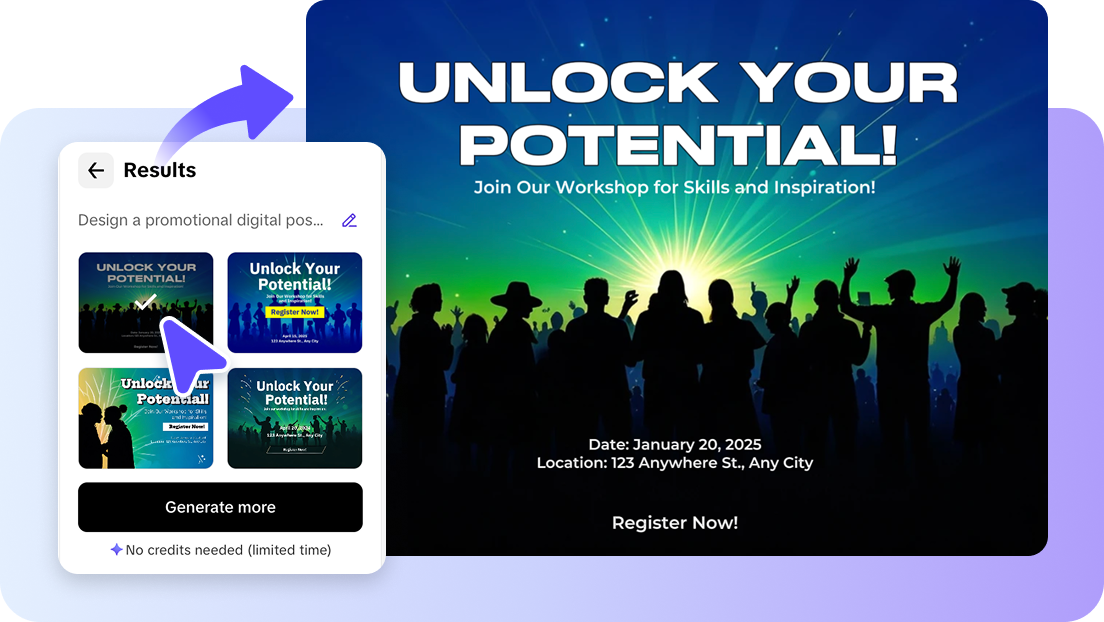 แปลงข้อความเป็นโปสเตอร์ดิจิทัล