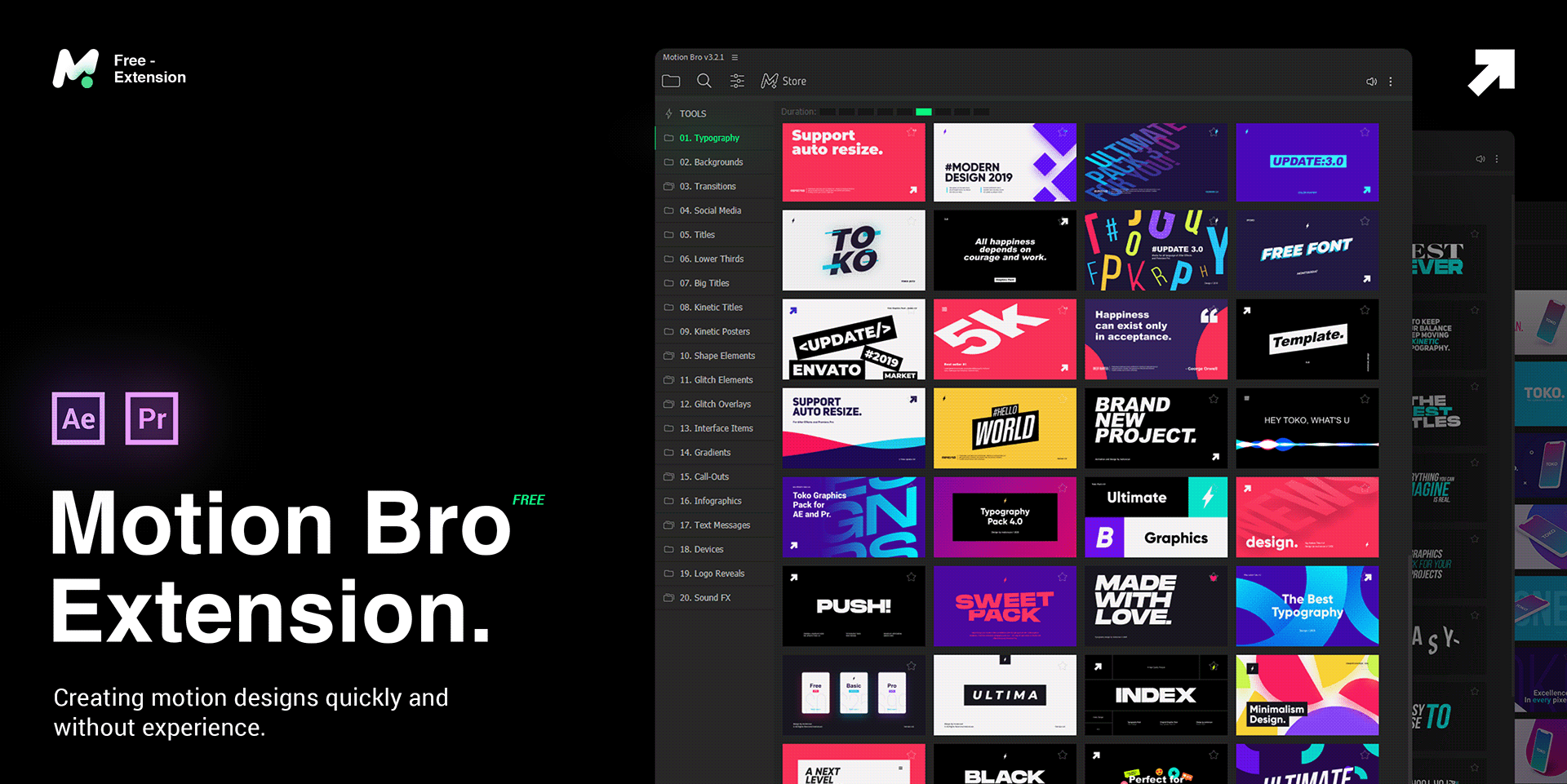 Interface of Motion Bro - the reliable source to find handwriting text effect