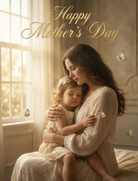 Warm golden Mother's Day celebration