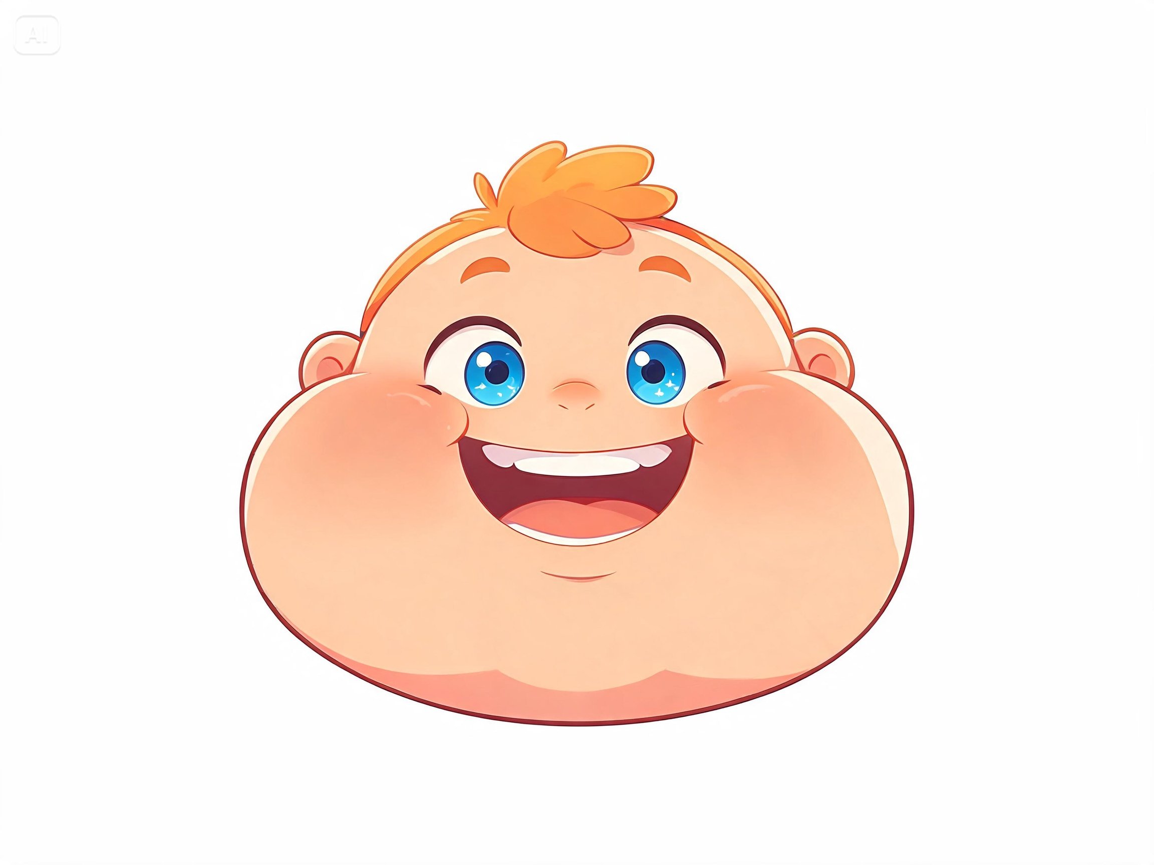 Prompt for a cartoon-style fat face filter 