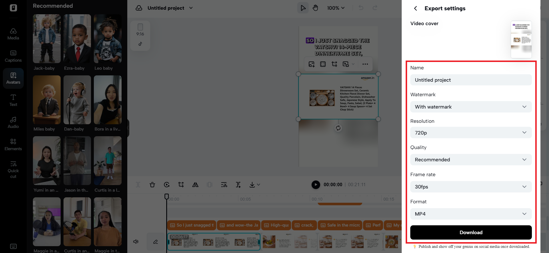 Xuất video của bạn
