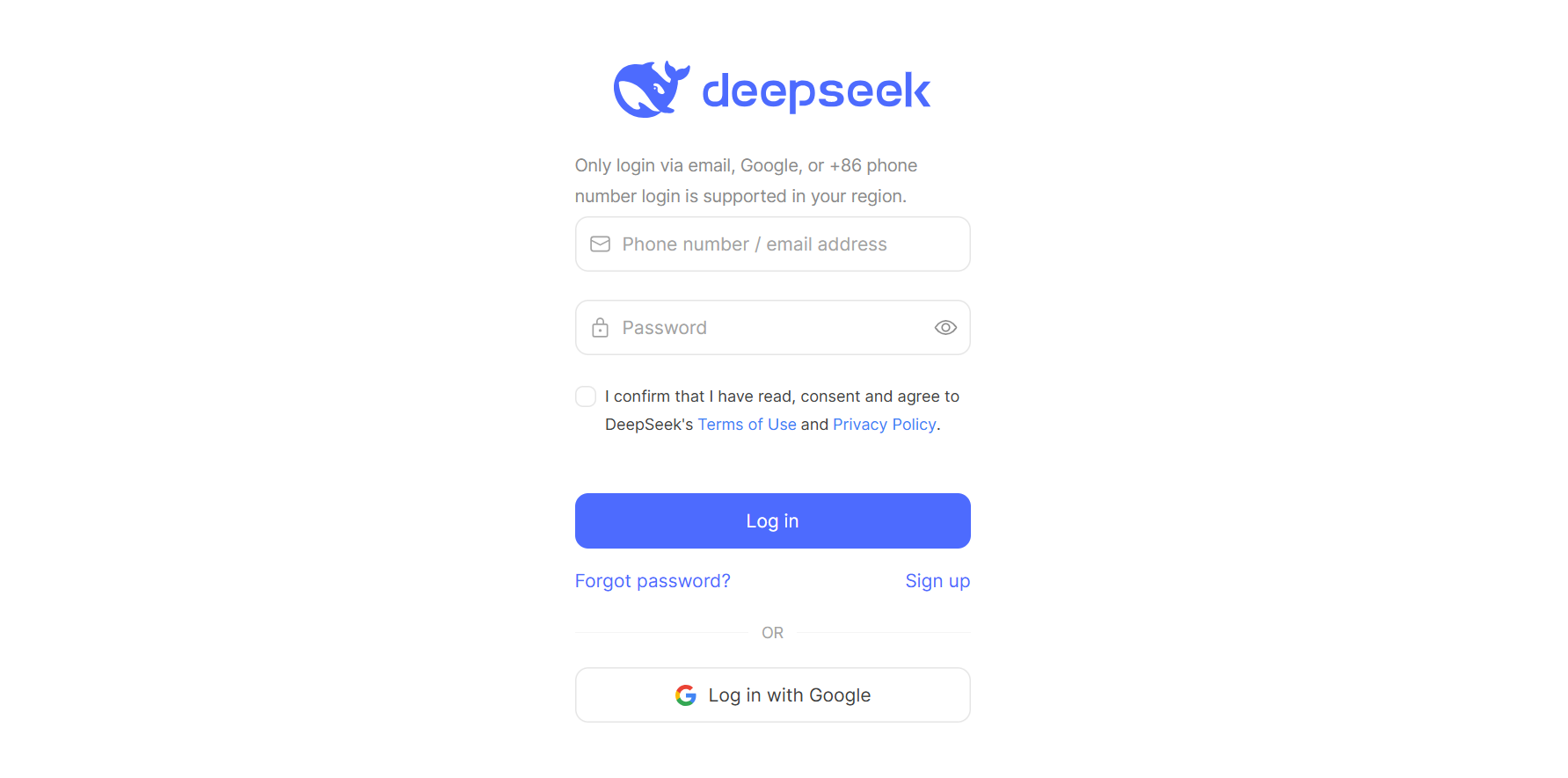 Mendaftar untuk chatbot AI DeepSeek