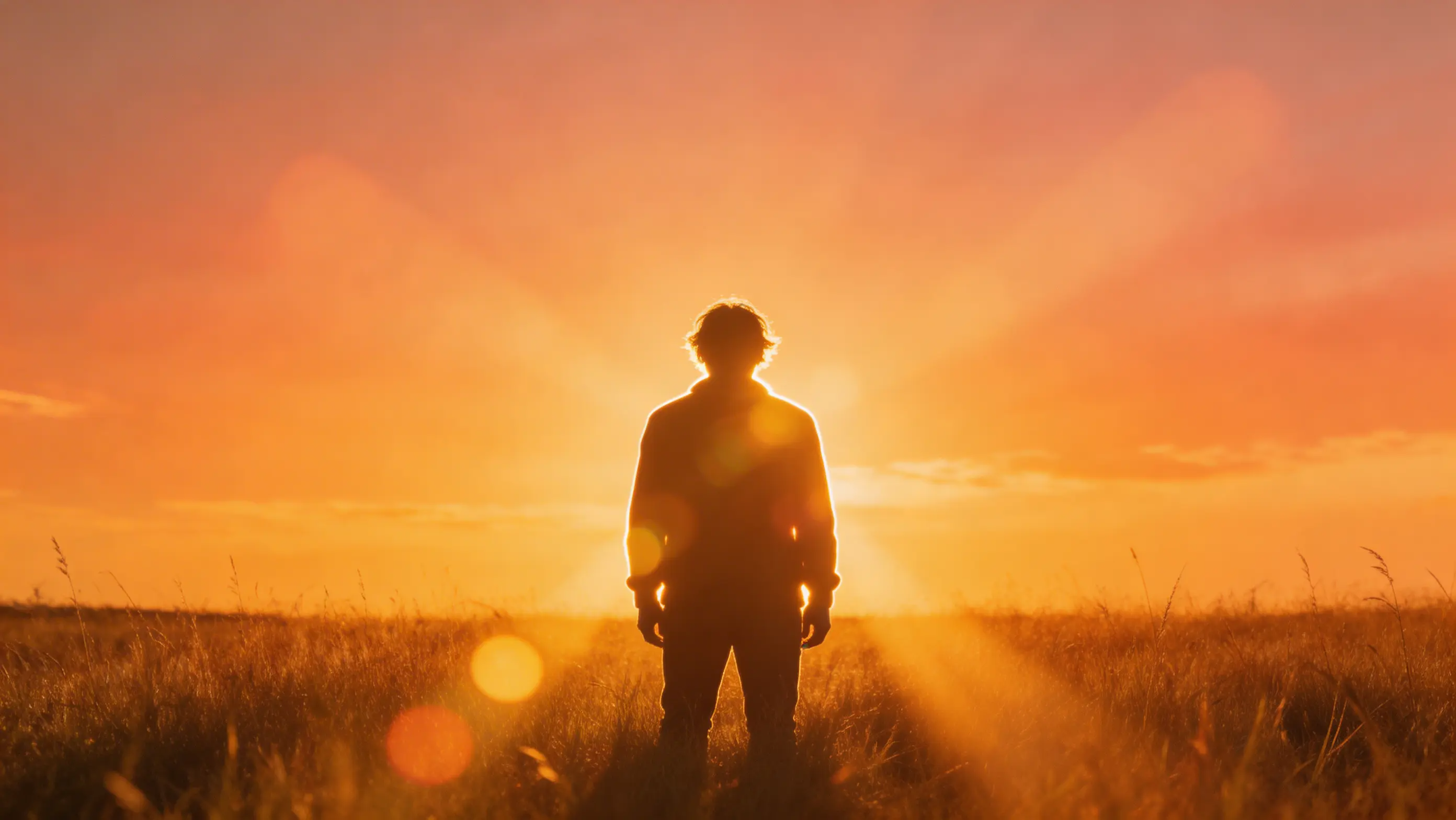 Backlit scene with dramatic lens flare sunlight