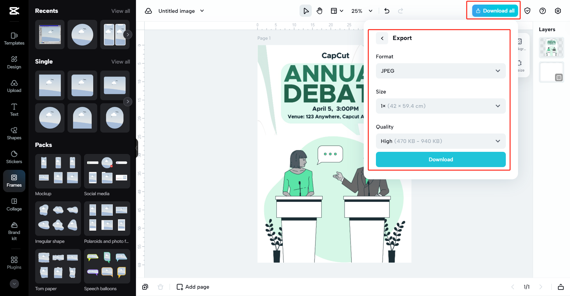 Exportieren und teilen