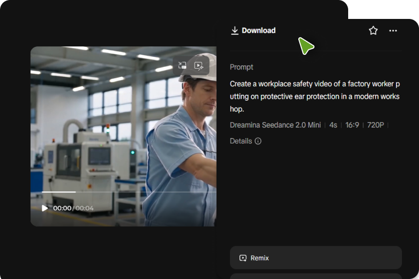  A screenshot of Dreamina's video splitting models