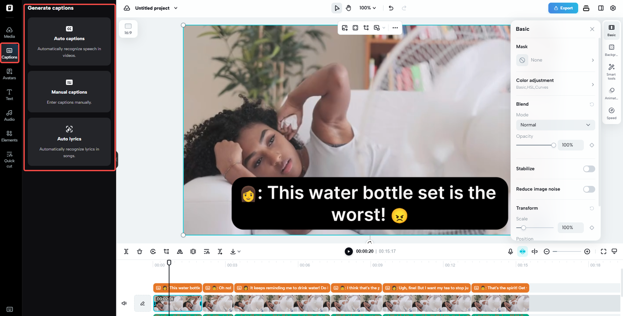 Adicione legendas apropriadas ao contexto