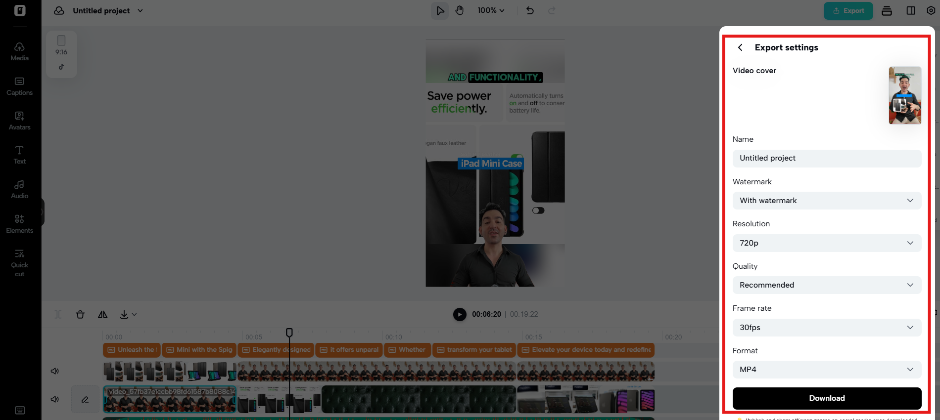 Download or publish video