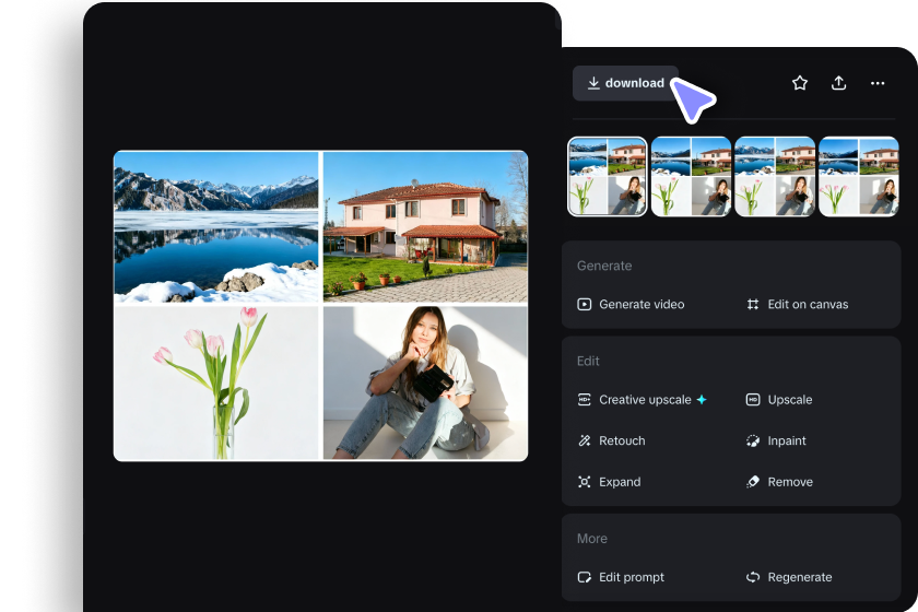 tinh chỉnh và tải xuống ảnh ghép của bạn