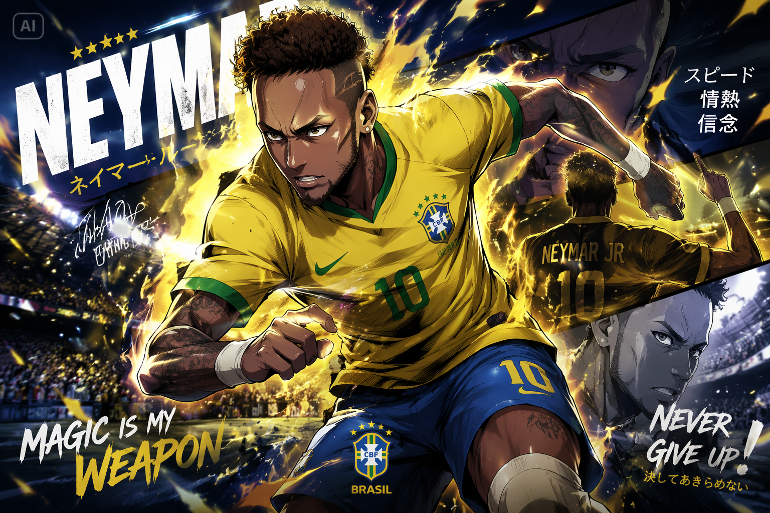 AI football player poster prompts prompt