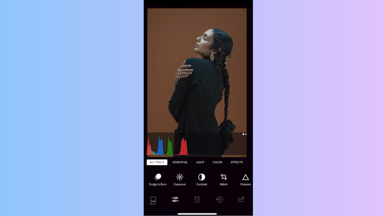 Aplicativo de suavização de fotos VSCO