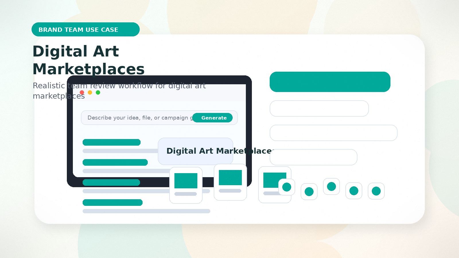 Digital Art Marketplaces realistic brand team use case visual for digital art marketplaces