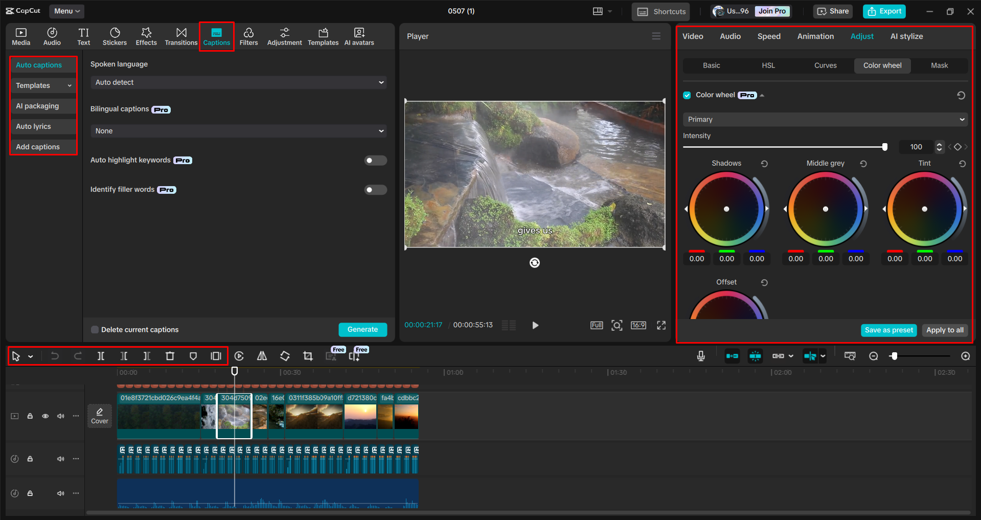 Editing the AI generated video in the CapCut desktop video editor