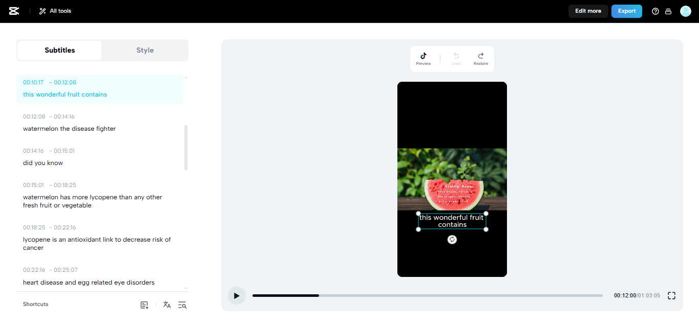 Subtitle generator CapCut Web