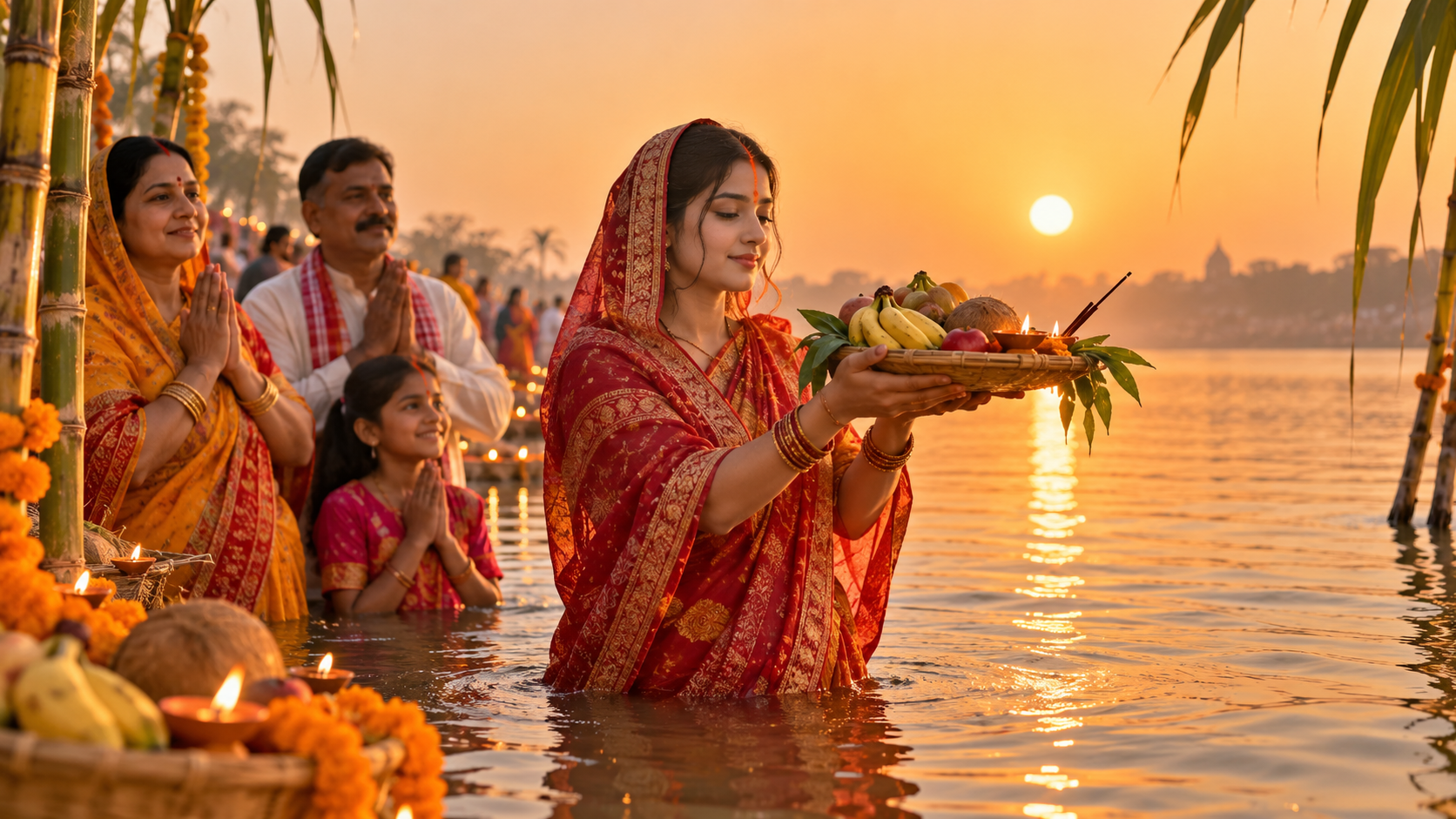 Close-Up Chhath Puja Girl Prompts Exemplo de variação para chhath puja girl prompts