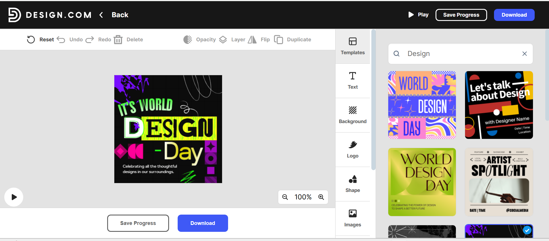 The design tool provides a quality design for an Instagram post