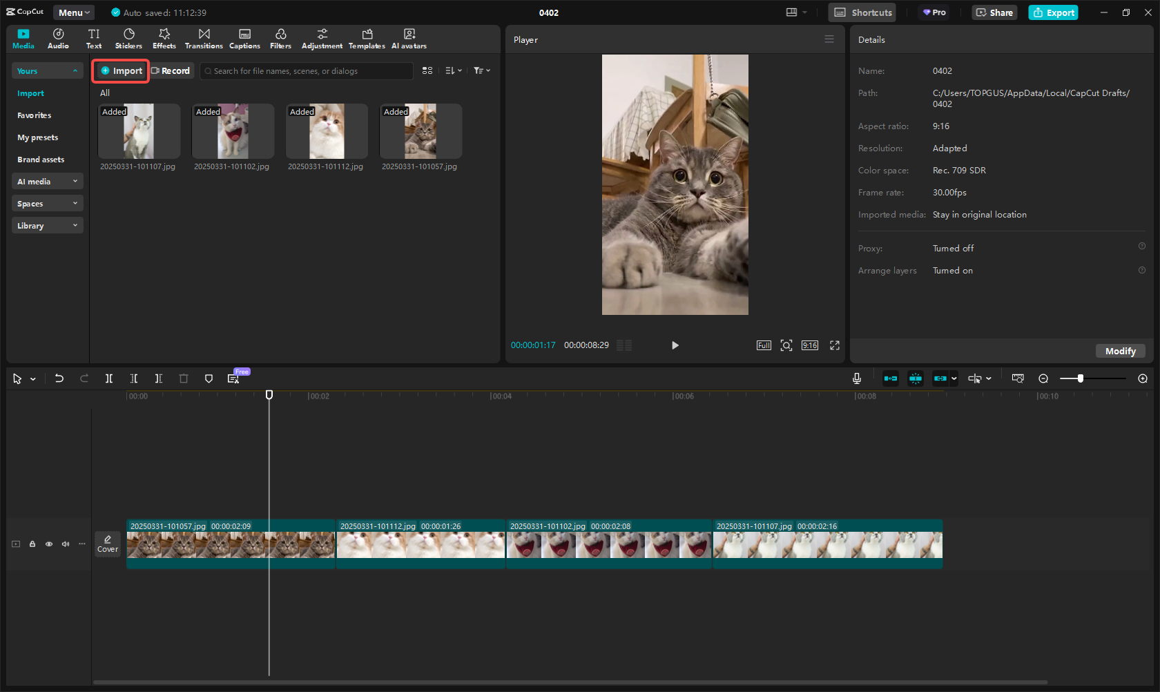 Import and arrange your photos