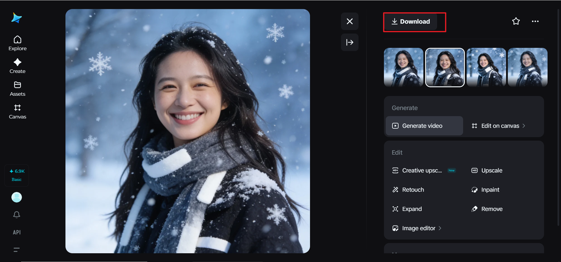 Download your snowfall image