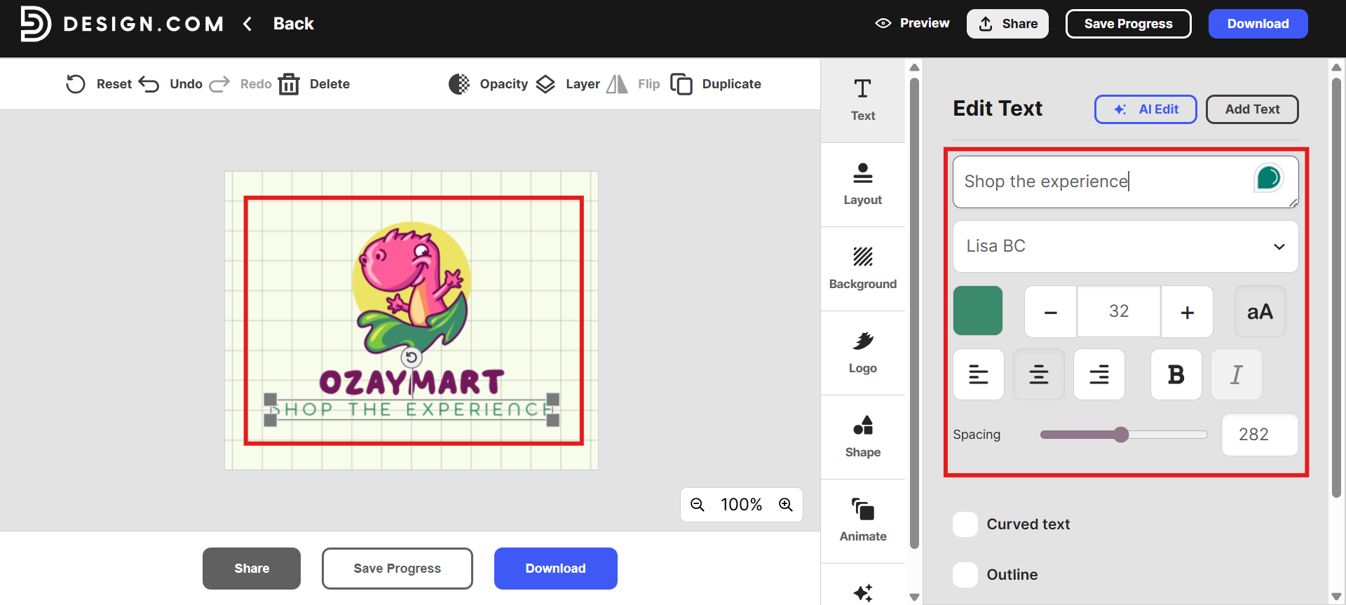 Customize the logo design