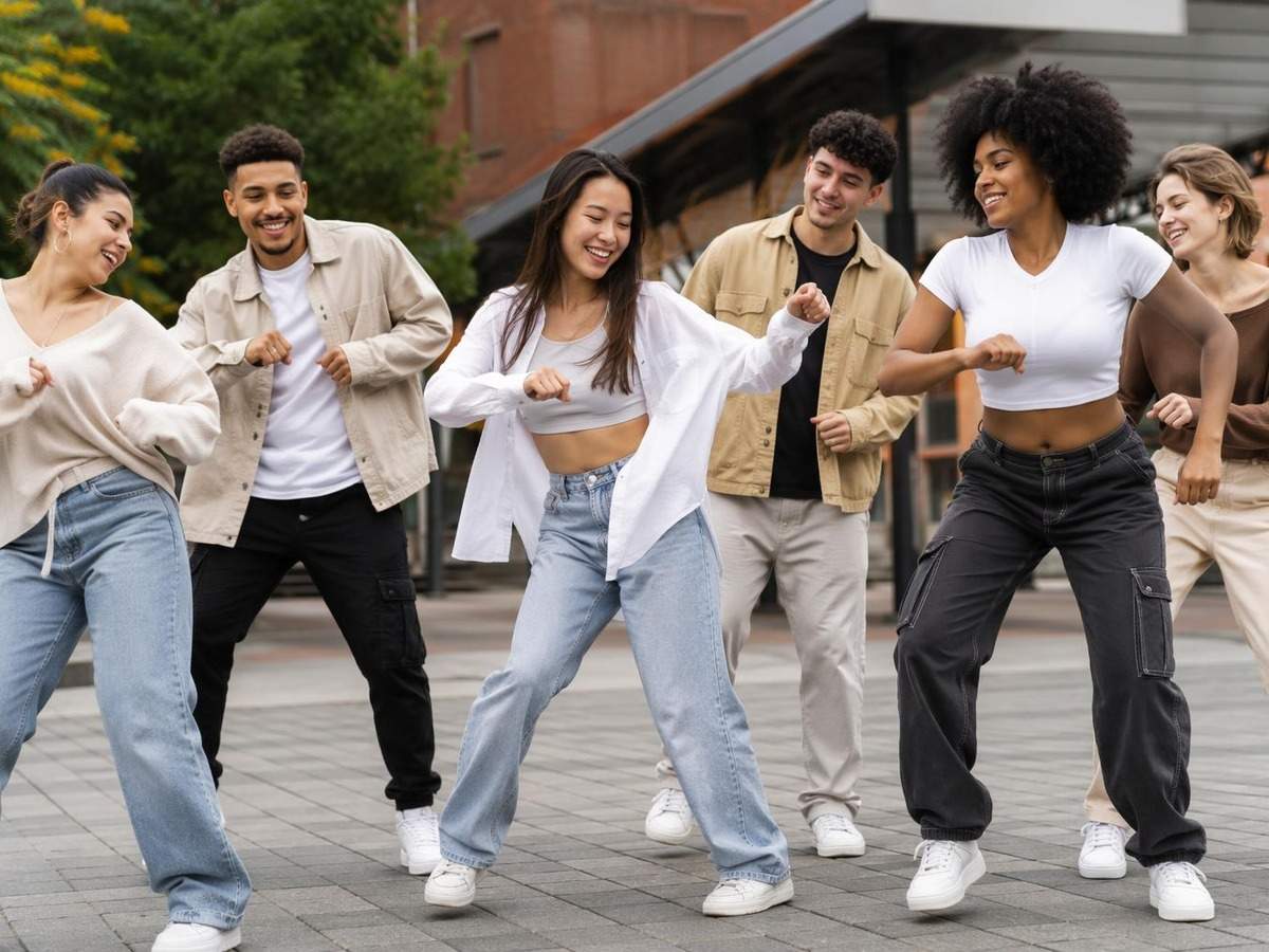 friends dance video generator AI prompt cover 2 in 4:3