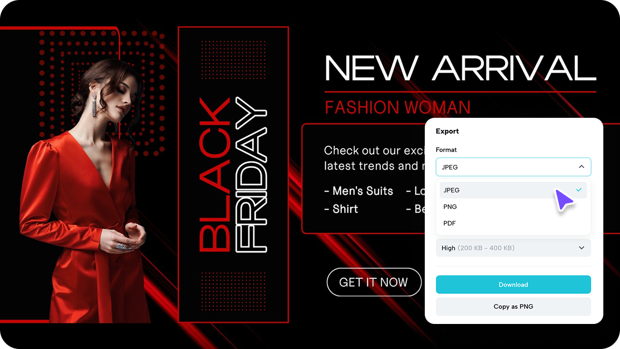 High-resolution export