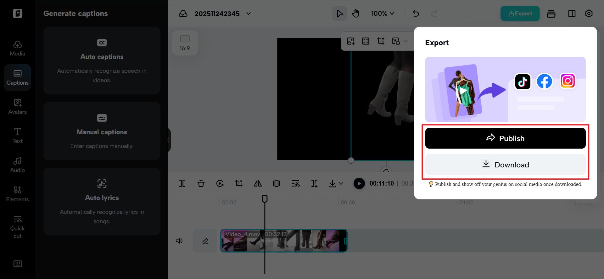 Save your video