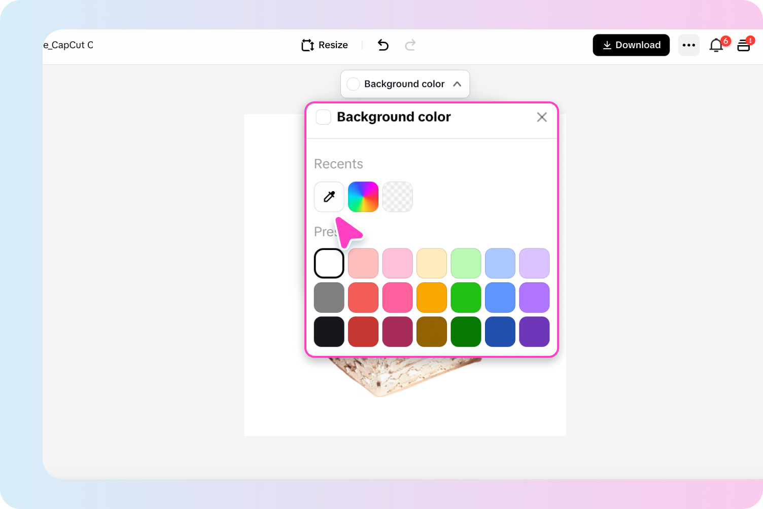 Change background color of image