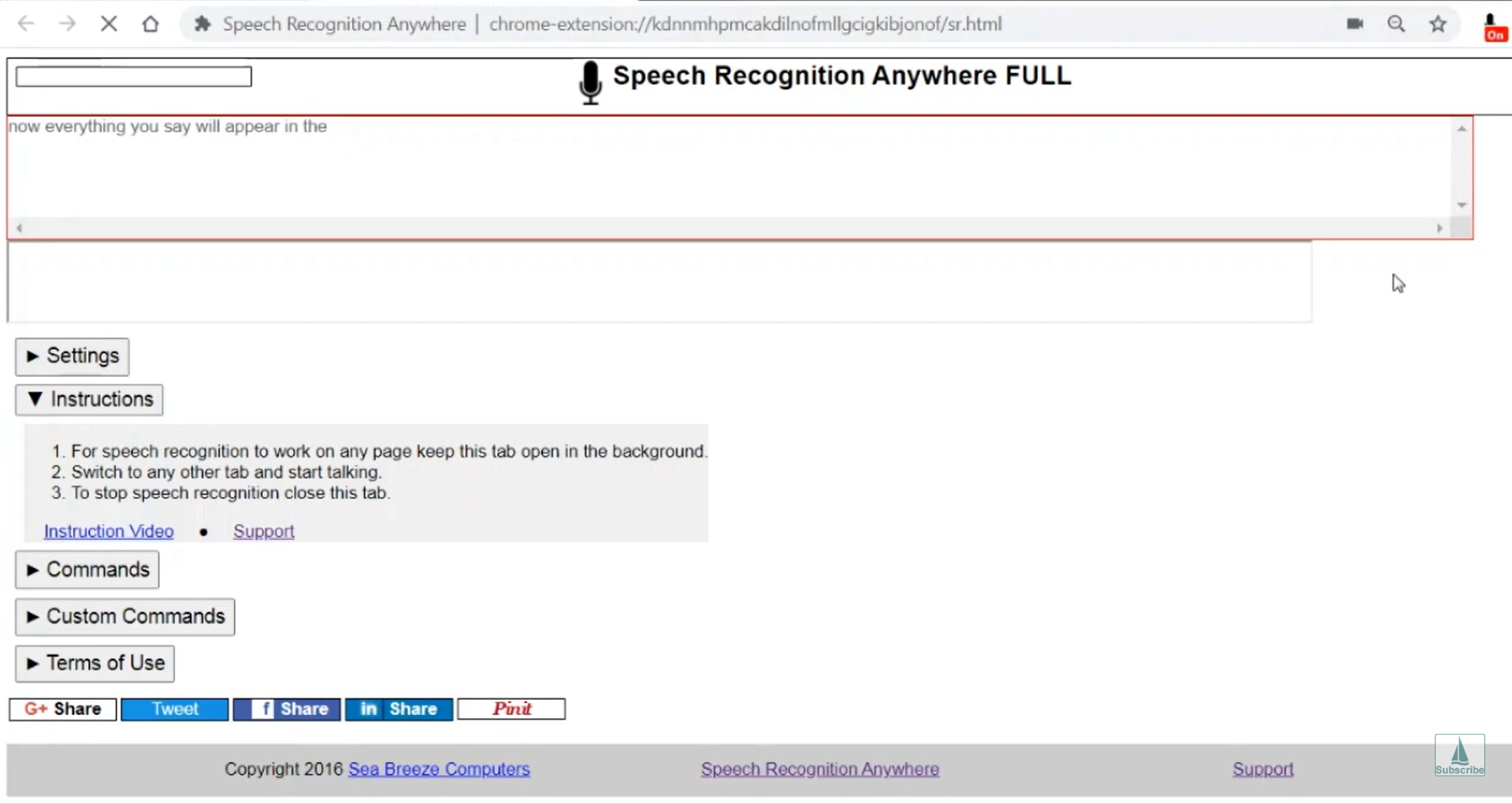 Speech Recognition Anywhere 365: la popular extensión de Chrome para convertir voz en texto.