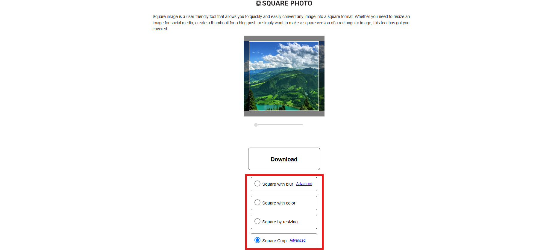 Make an image a square with multiple methods