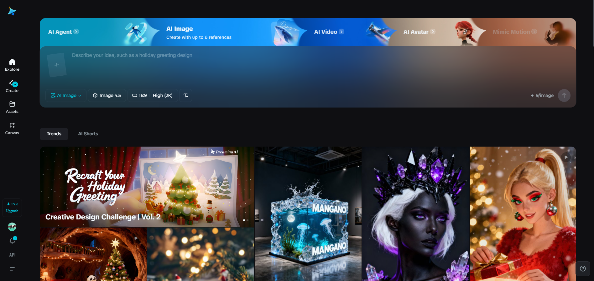 Homepage ng Dreamina