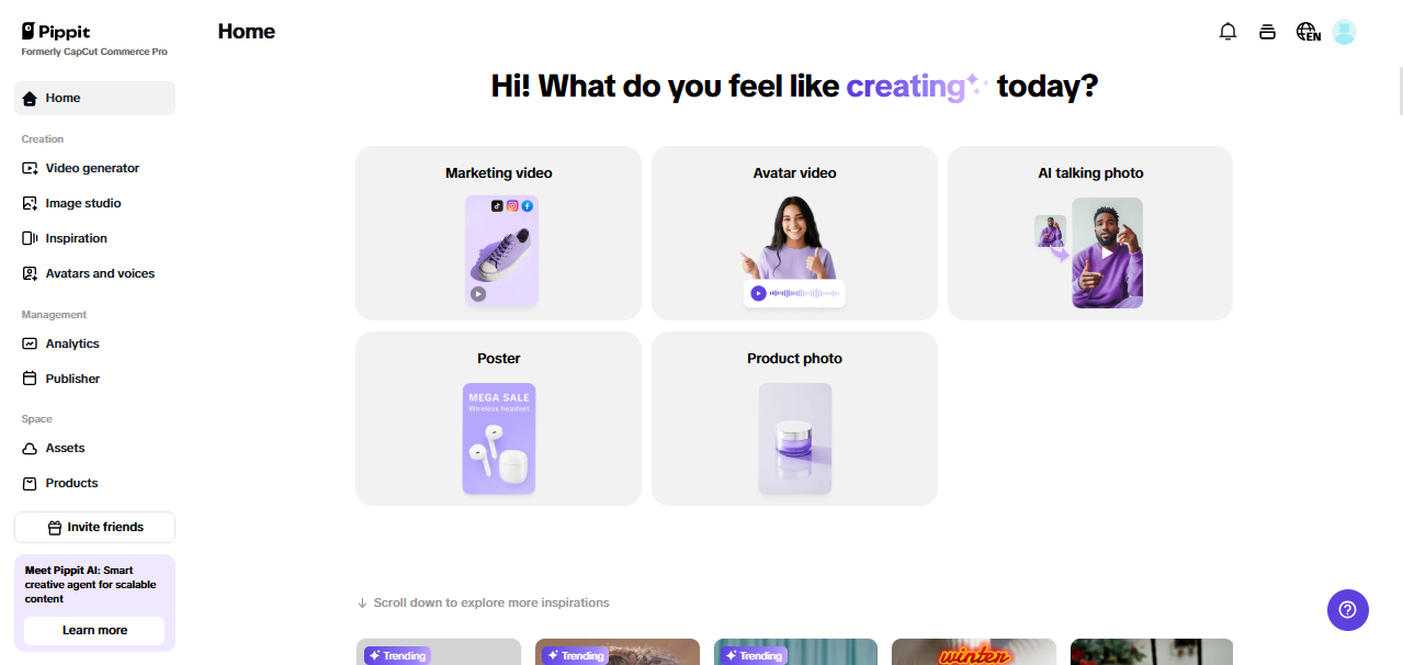 Pippit green screen editor