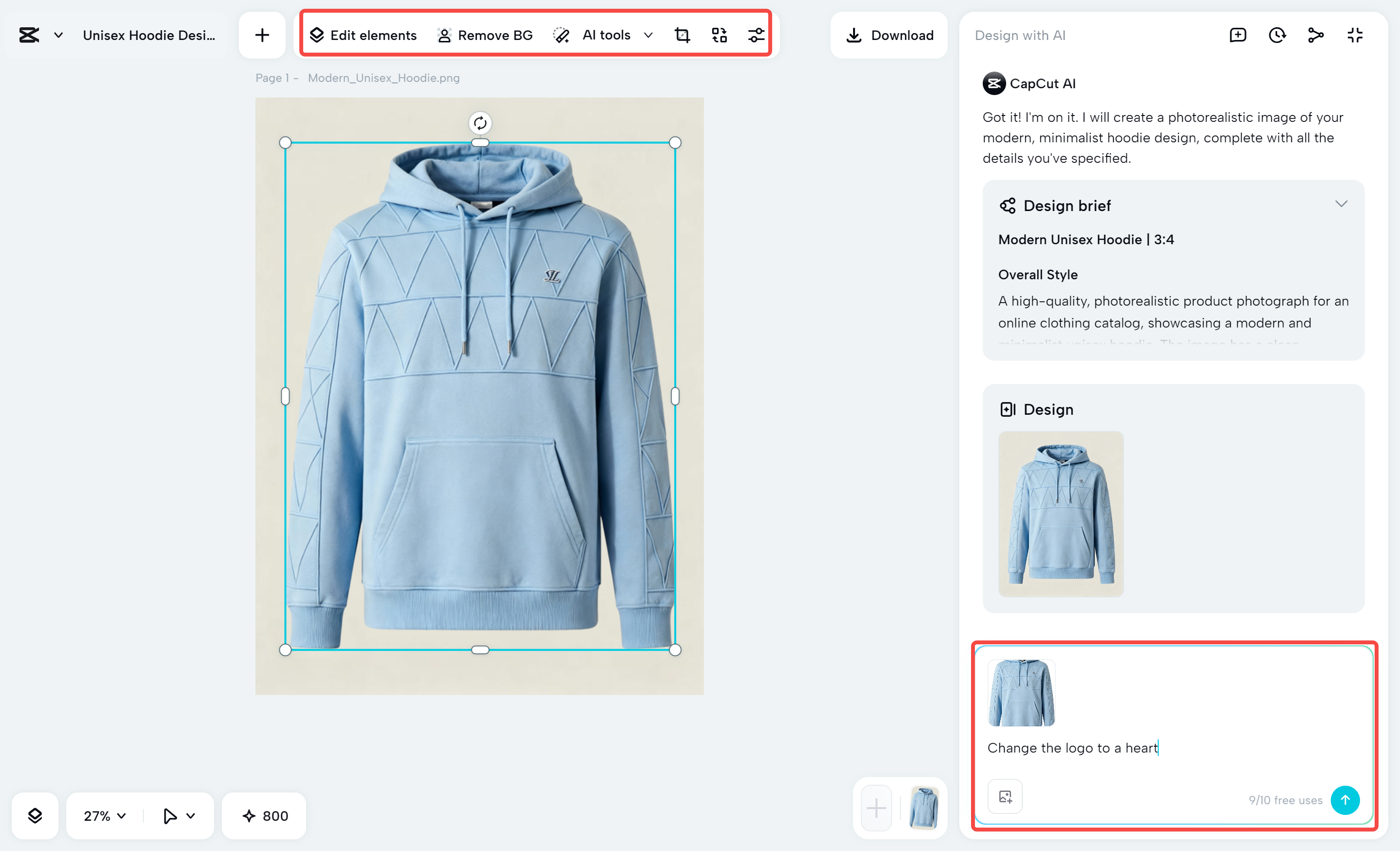 Personalizing the clothing designs with the CapCut desktop video editor