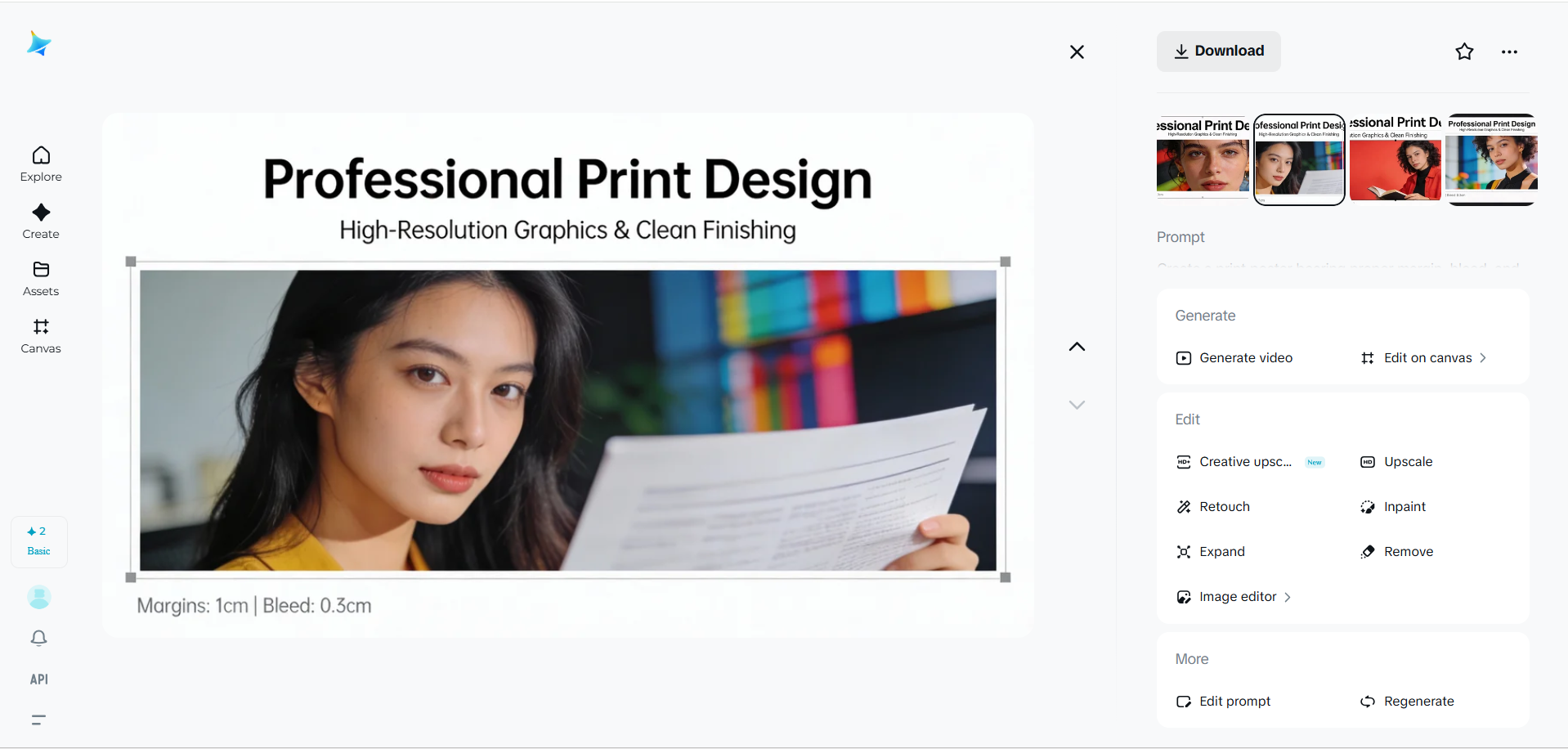 พิมพ์โปสเตอร์ที่มีระยะขอบที่เหมาะสมและกราฟิกความละเอียดสูง