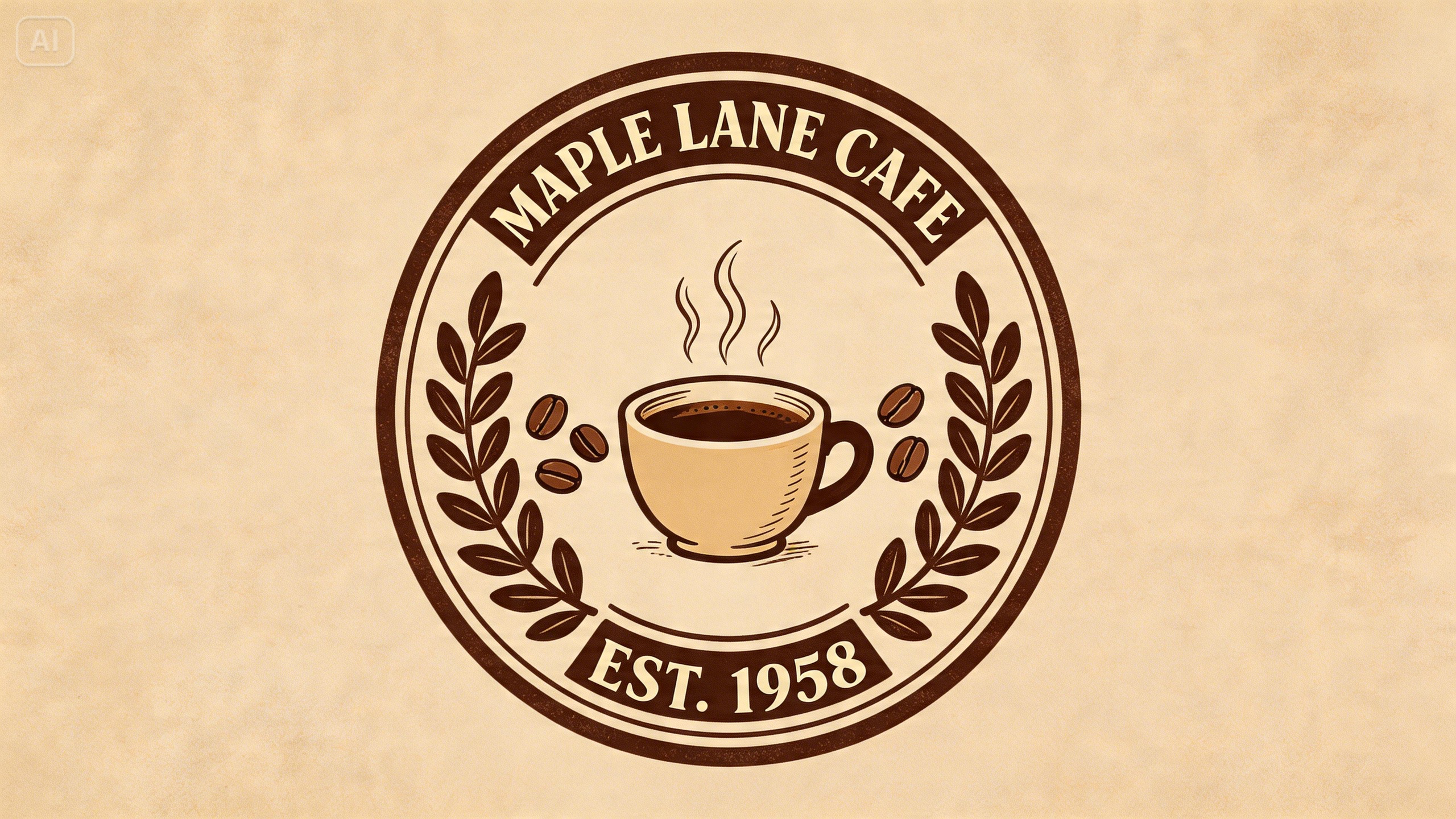Prompt for a cozy vintage cafe logo