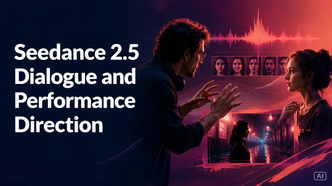 Editorial cover for Seedance 2.5 Dialogue and Performance Direction