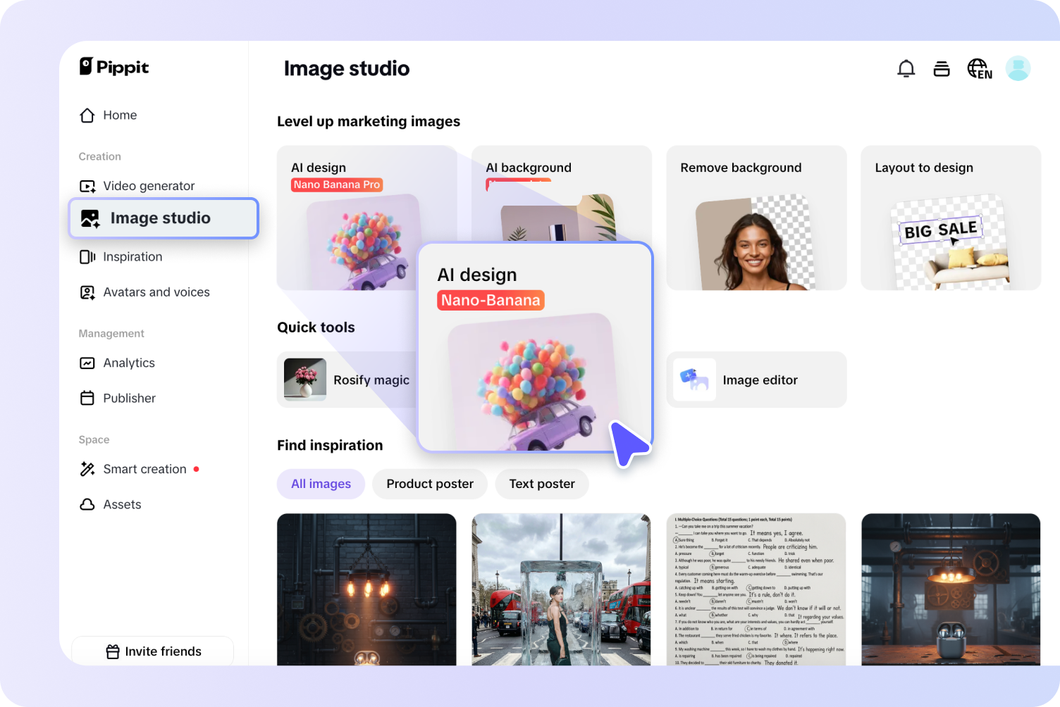 access the ai design in pippit
